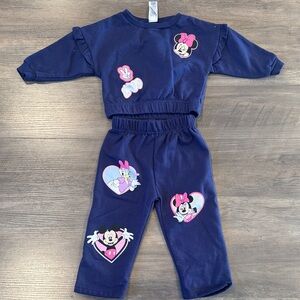 Disney Navy Blue Minnie Mouse & Friends Matching Set with Pink Accents